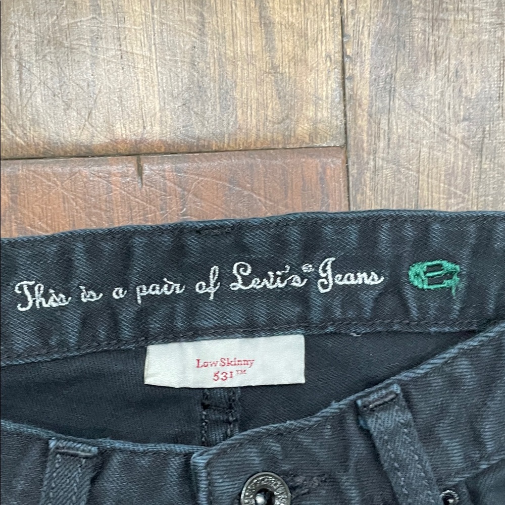 Levi's 531 Women's Low Skinny Jeans -Black Size W26 - Picture 2 of 13